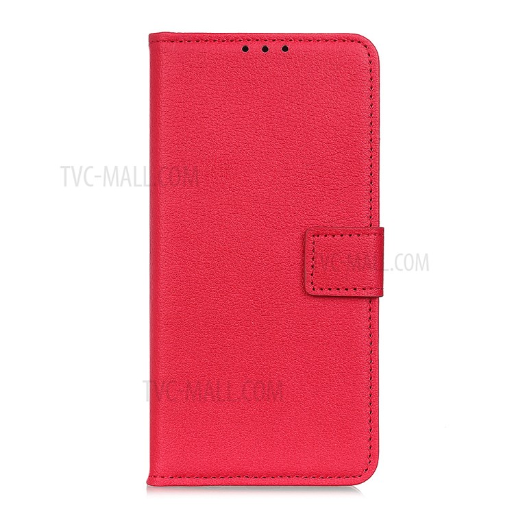Litchi Skin Leather Wallet Case for Samsung Galaxy A71 - Red-2