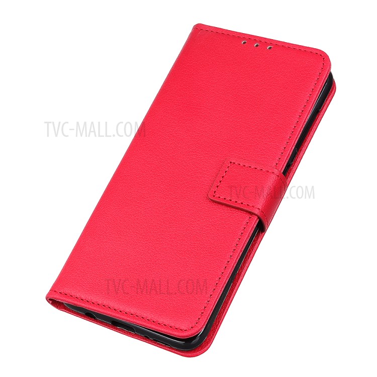 Litchi Skin Leather Wallet Case for Samsung Galaxy A71 - Red-3