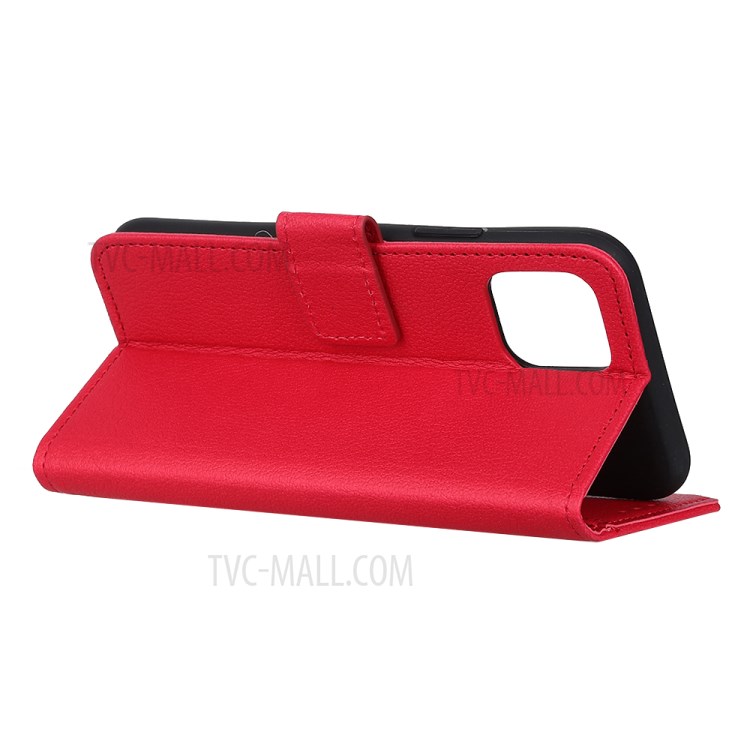 Litchi Skin Leather Wallet Case for Samsung Galaxy A71 - Red-9