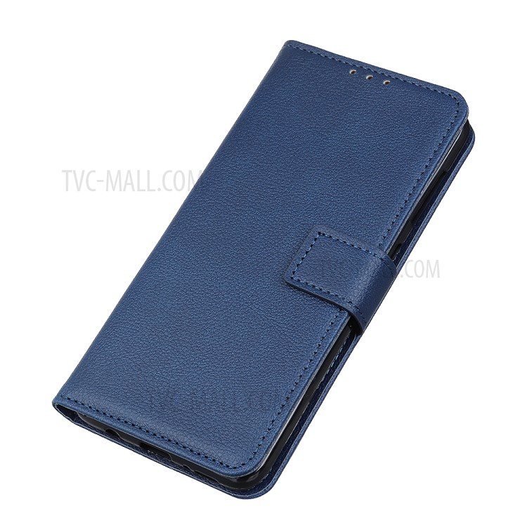 Litchi Skin Leather Wallet Case for Samsung Galaxy A71 - Blue-3