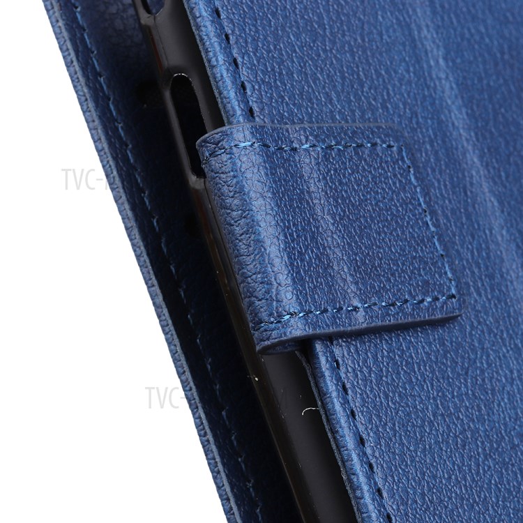 Litchi Skin Leather Wallet Case for Samsung Galaxy A71 - Blue-4
