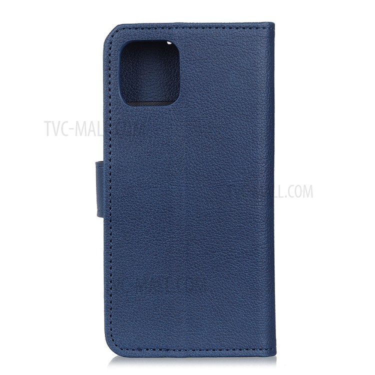 Litchi Skin Leather Wallet Case for Samsung Galaxy A71 - Blue-8
