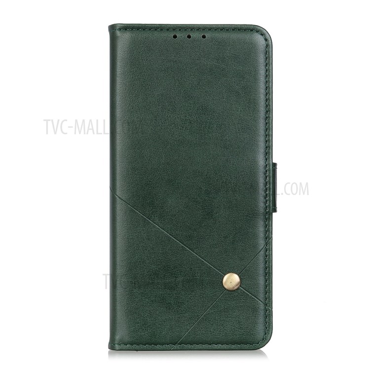 Leather Stand Case with Card Slots for Samsung Galaxy A71 - Army Green-2