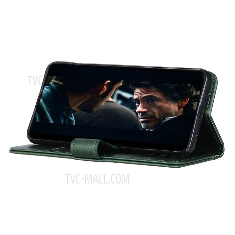 Leather Stand Case with Card Slots for Samsung Galaxy A71 - Army Green-5