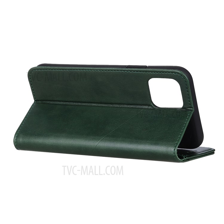 Leather Stand Case with Card Slots for Samsung Galaxy A71 - Army Green-8