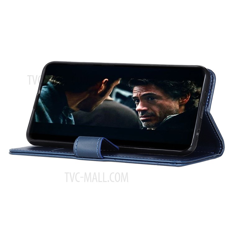 Leather Stand Case with Card Slots for Samsung Galaxy A71 - Blue-6