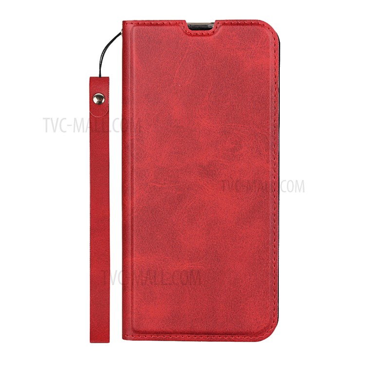 Leather Stand Case with Card Slot for Samsung Galaxy M30s/M21 - Red-2