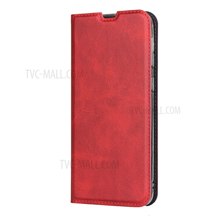 Leather Stand Case with Card Slot for Samsung Galaxy M30s/M21 - Red-3