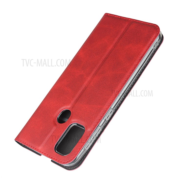 Leather Stand Case with Card Slot for Samsung Galaxy M30s/M21 - Red-6