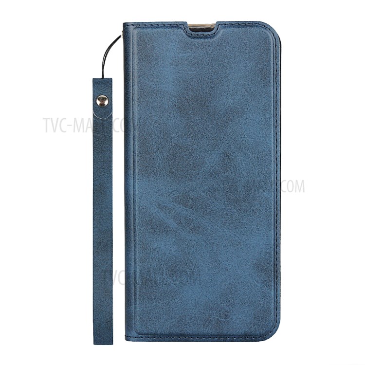 Leather Stand Case with Card Slot for Samsung Galaxy M30s/M21 - Blue-2