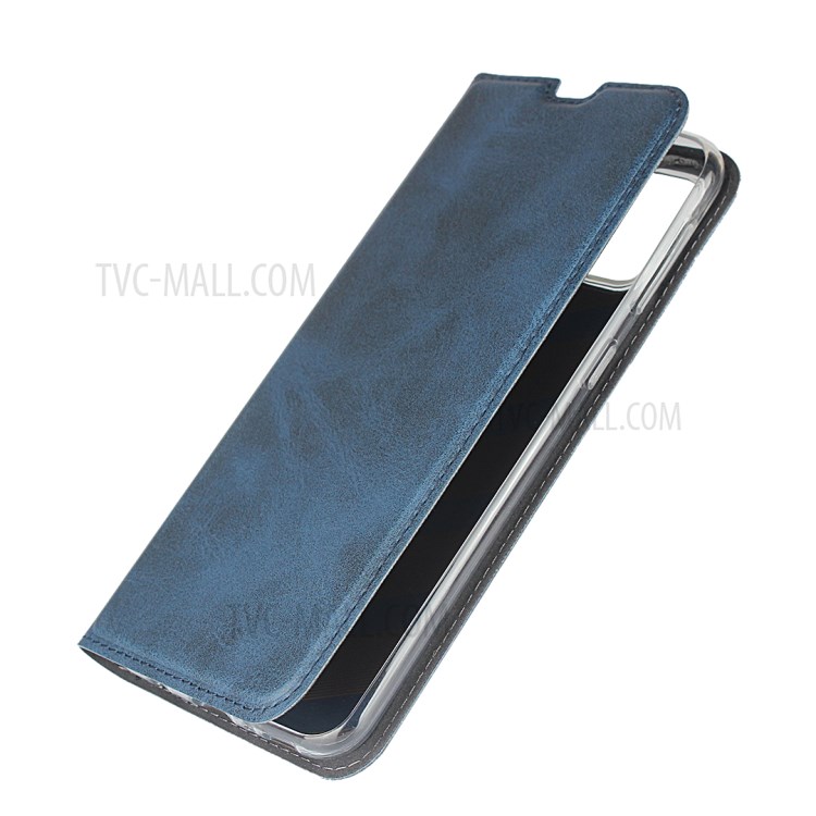 Leather Stand Case with Card Slot for Samsung Galaxy M30s/M21 - Blue-7
