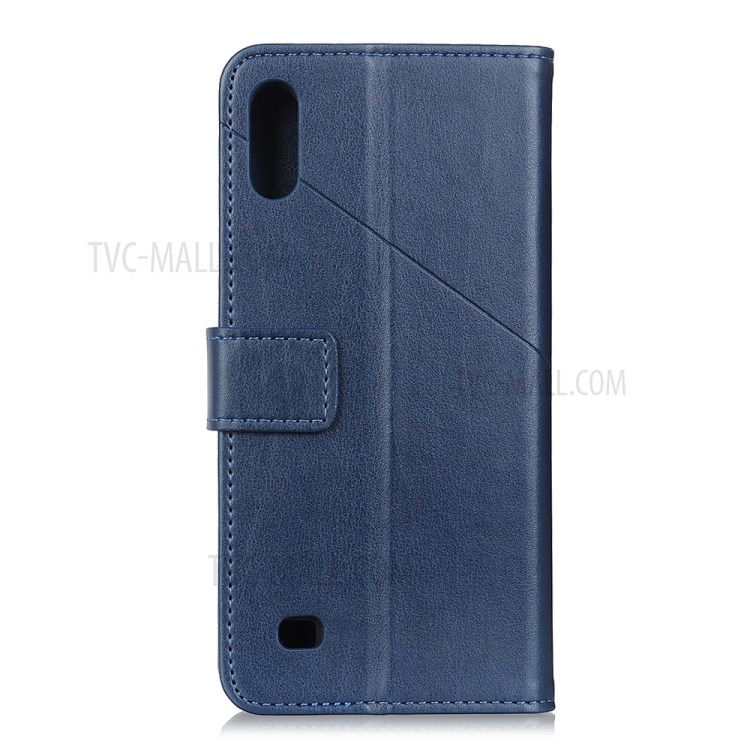 PU Leather Wallet Stand Phone Protective Casing for Samsung Galaxy A01 - Blue-7