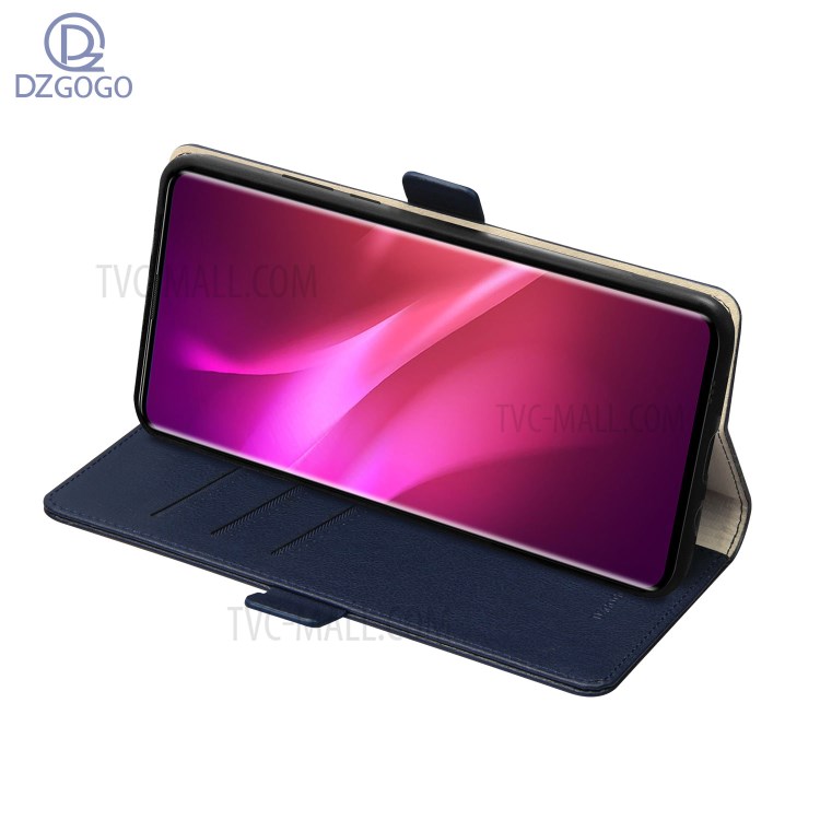 DZGOGO Milo Series Leather Wallet Protective Case for Samsung Galaxy S20 - Blue-2