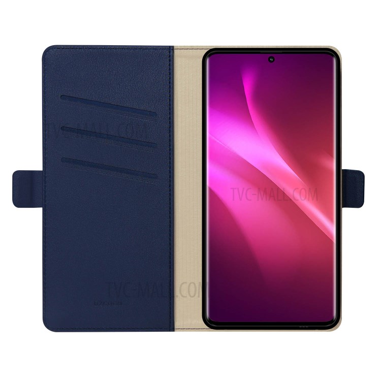 DZGOGO Milo Series Leather Wallet Protective Case for Samsung Galaxy S20 - Blue-5
