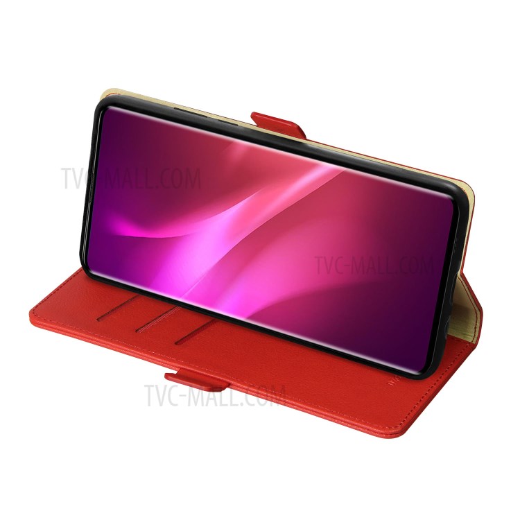 DZGOGO Milo Series Leather Wallet Protective Case for Samsung Galaxy S20 - Red-4