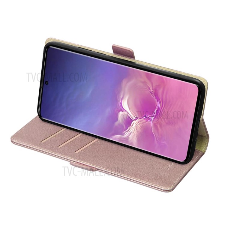 DZGOGO Milo Series Leather Wallet Case for Samsung Galaxy S20 Plus / S20 Plus 5G - Rose Gold-4