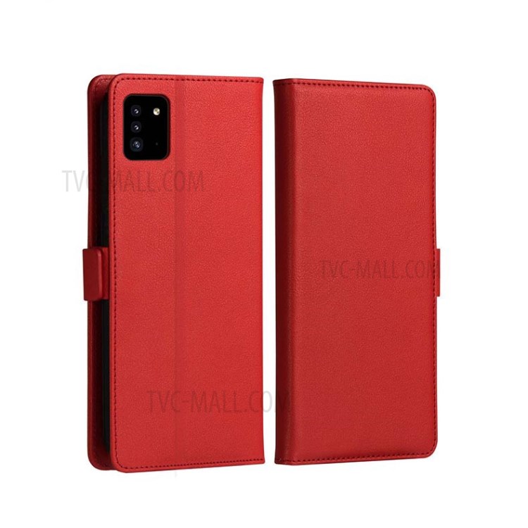 DZGOGO Milo Series Leather Wallet Protective Cover for Samsung Galaxy A51 - Red-1