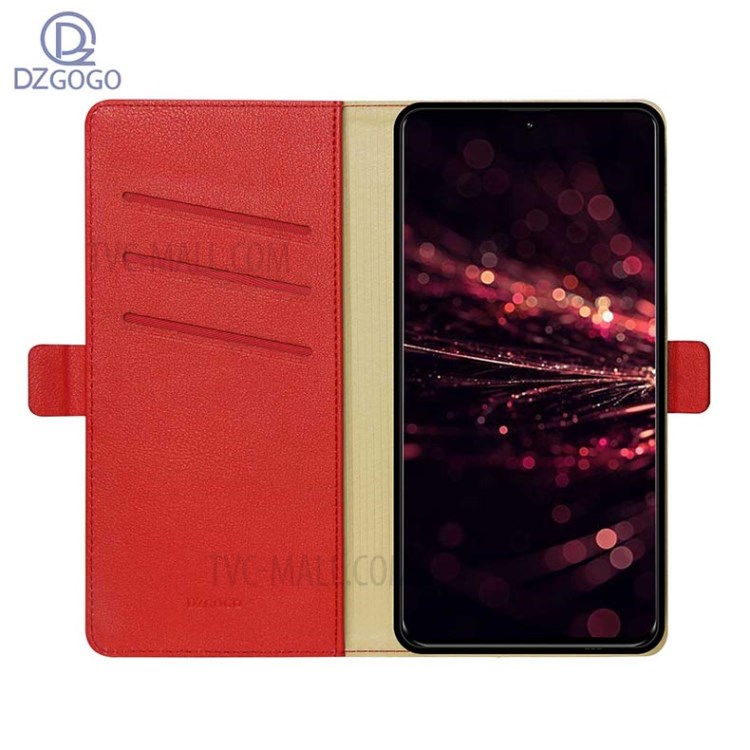 DZGOGO Milo Series Leather Wallet Protective Cover for Samsung Galaxy A51 - Red-3