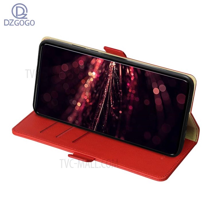DZGOGO Milo Series Leather Wallet Protective Cover for Samsung Galaxy A51 - Red-4