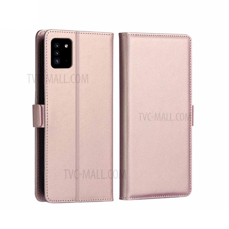 DZGOGO Milo Series Leather Wallet Protective Cover for Samsung Galaxy A51 - Rose Gold-1
