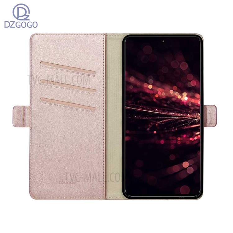 DZGOGO Milo Series Leather Wallet Protective Cover for Samsung Galaxy A51 - Rose Gold-3
