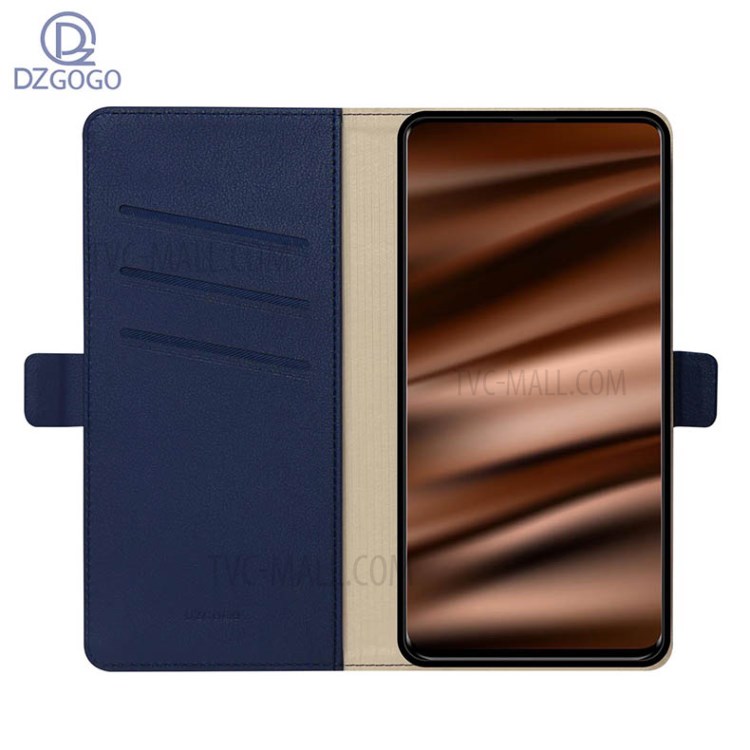 DZGOGO Milo Series Leather Wallet Protective Shell for Samsung Galaxy S20 Ultra - Blue-4