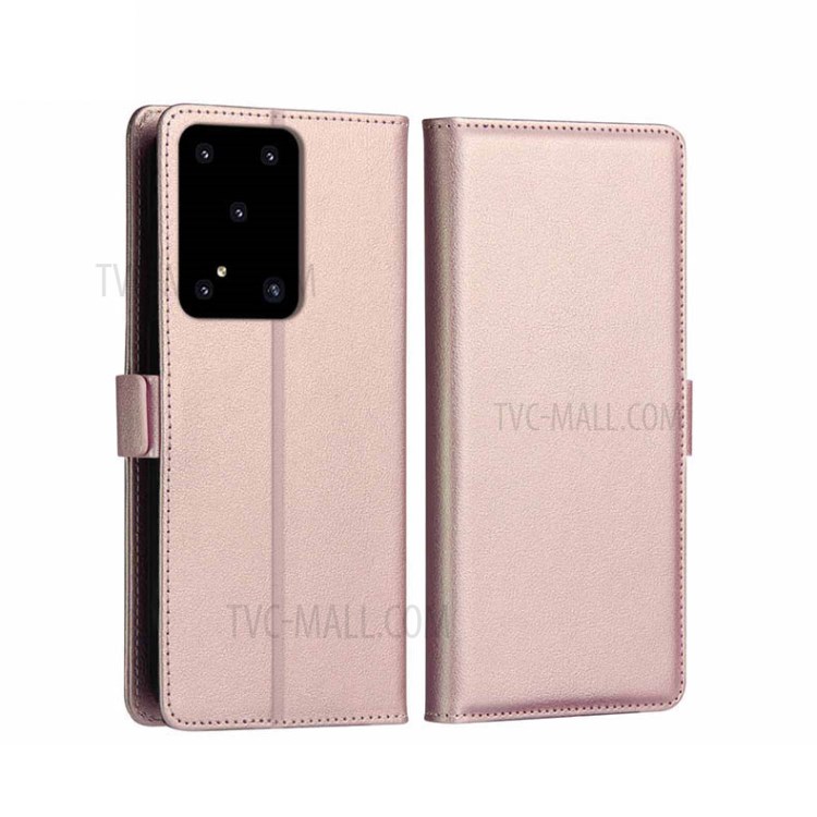 DZGOGO Milo Series Leather Wallet Protective Shell for Samsung Galaxy S20 Ultra - Rose Gold-1