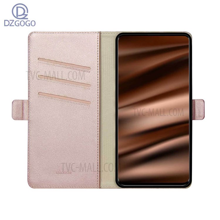 DZGOGO Milo Series Leather Wallet Protective Shell for Samsung Galaxy S20 Ultra - Rose Gold-3