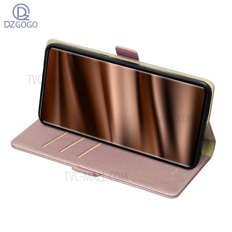 DZGOGO Milo Series Leather Wallet Protective Shell for Samsung Galaxy S20 Ultra - Rose Gold-4
