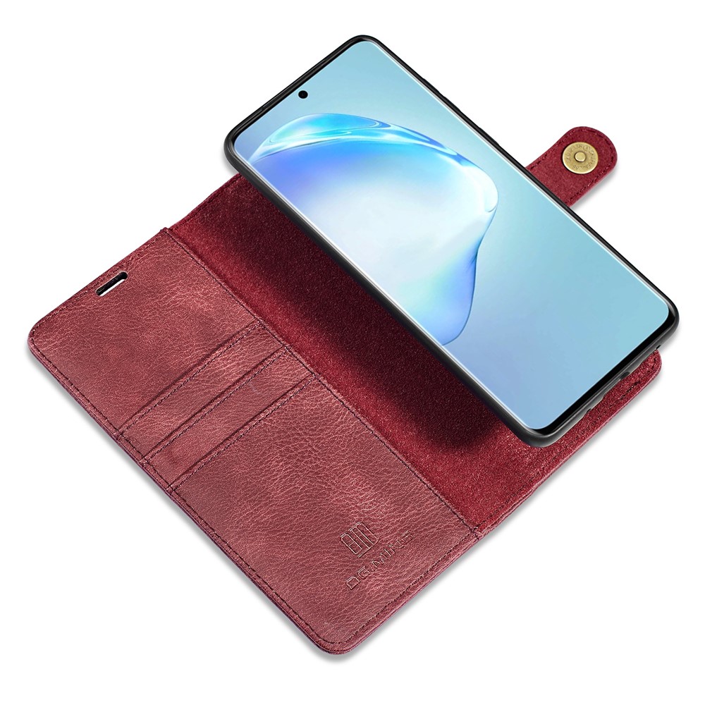 Dg. Ming Für Samsung Galaxy S20 Plus/S20 Plus 5G Brieftaschenhülle Abnehmbar 2 in 1 Lederschale Schockdichte Flip -schutzabdeckung - Rot-9