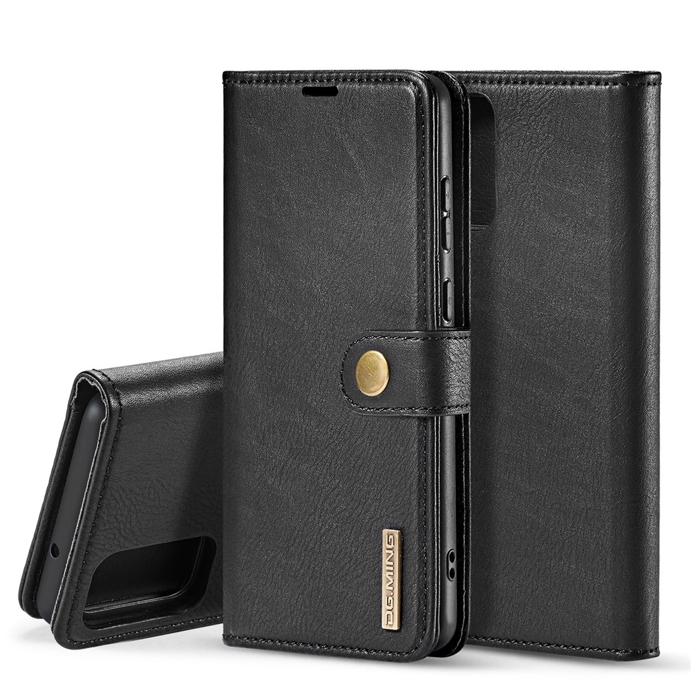 DG.MING Detachable 2-in-1 Split Leather Wallet Shell + PC Back Case for Samsung Galaxy S20 Ultra - Black-1