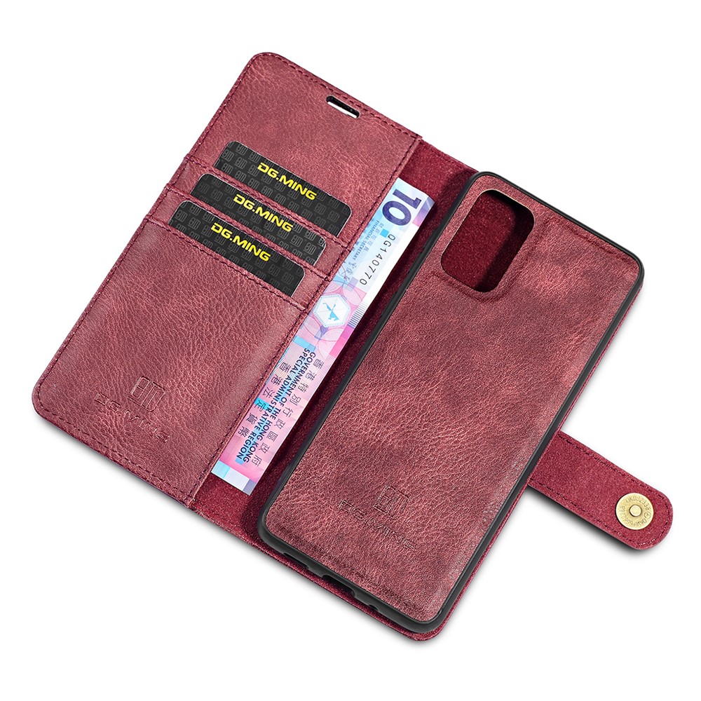 DG. Caso MING Desmontable 2-in-1 Dividida Carpeta De Cuero Shell + Back PC Para La Galaxia S20 De Ultra - Rojo-10