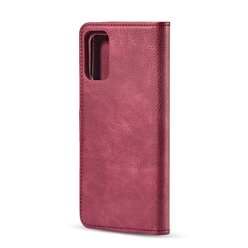 DG. Caso MING Desmontable 2-in-1 Dividida Carpeta De Cuero Shell + Back PC Para La Galaxia S20 De Ultra - Rojo-4