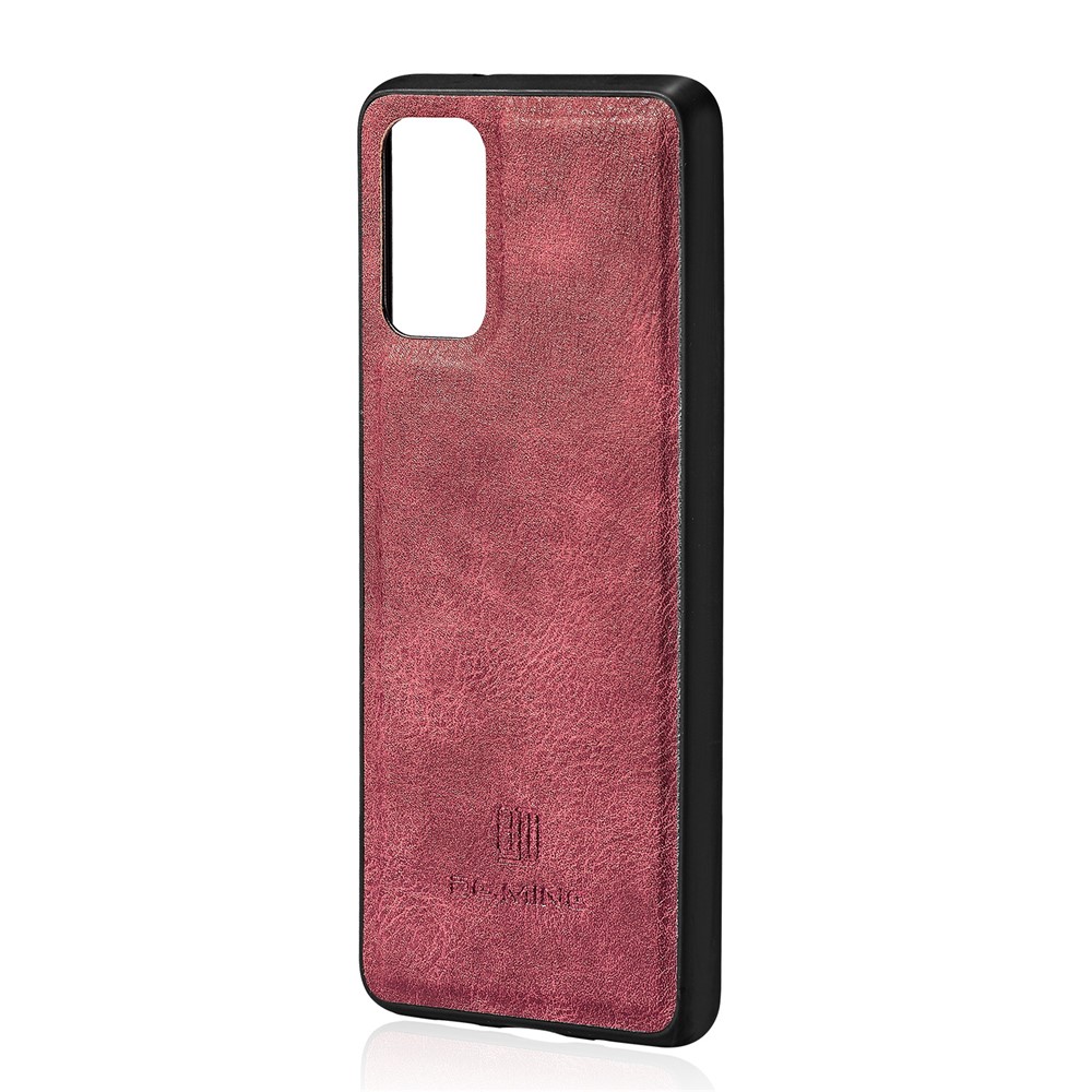 DG. Caso MING Desmontable 2-in-1 Dividida Carpeta De Cuero Shell + Back PC Para La Galaxia S20 De Ultra - Rojo-5