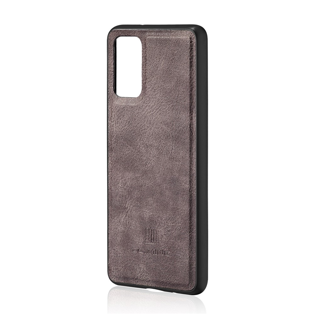DG.MING Detachable 2-in-1 Split Leather Wallet Shell + PC Back Case for Samsung Galaxy S20 Ultra - Grey-5