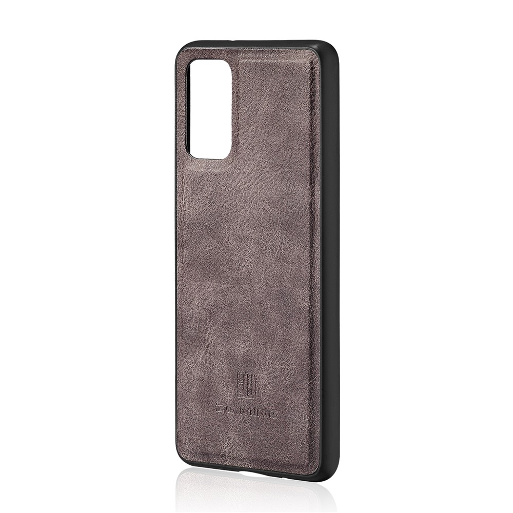 Dg. Ming Desmontable 2-en-1 Billetera De Cuero Split Shell + PC Funda Trasera Para Samsung Galaxy S20 Ultra - Gris