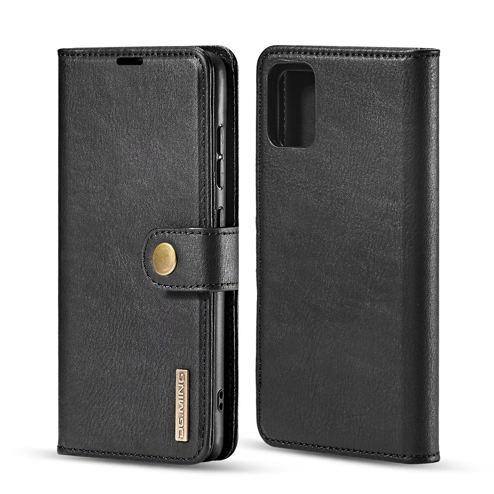 DG.MING Detachable 2-in-1 Split Leather Wallet Cover + PC Back Case for Samsung Galaxy A71 - Black-2