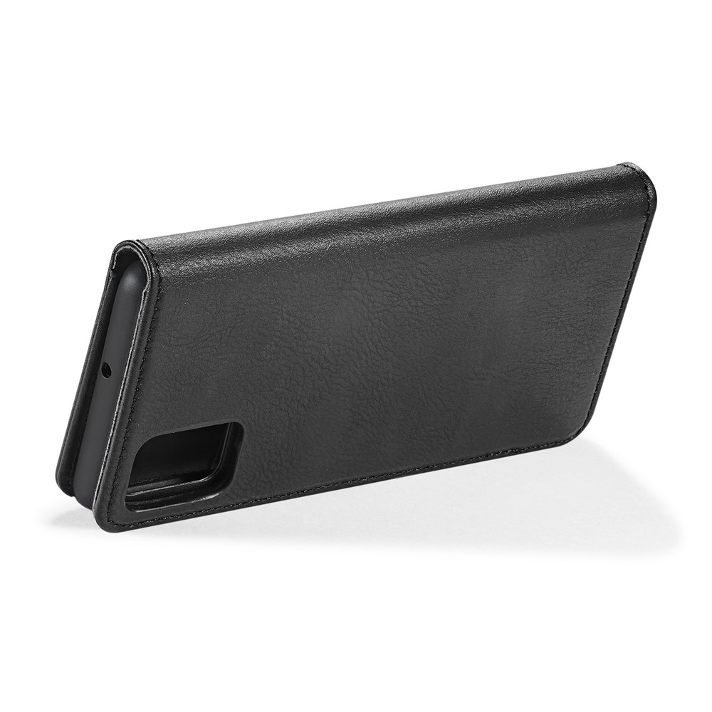 Dg. Ming Para Samsung Galaxy A71 Cubierta de Billetera de Cuero Dividido 2-en-1 de Cuero Separado + PC Back Case - Negro