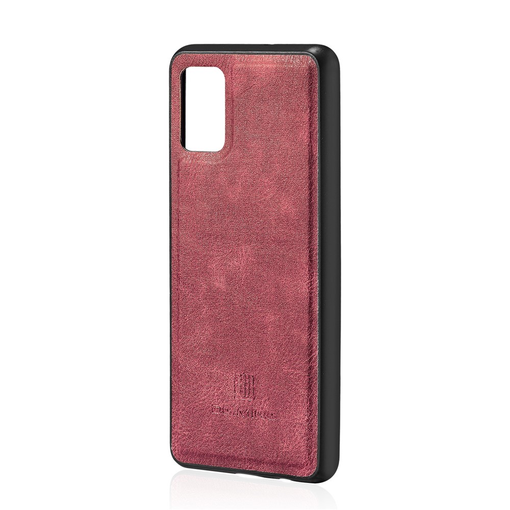 DG.MING Detachable 2-in-1 Split Leather Wallet Cover + PC Back Case for Samsung Galaxy A71 - Red-5