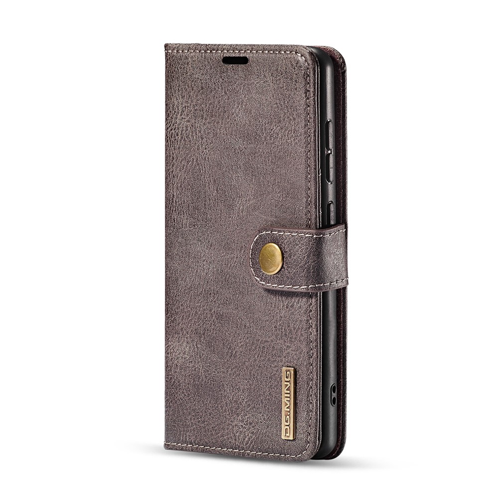 DG.MING Detachable 2-in-1 Split Leather Wallet Shell + PC Back Case for Samsung Galaxy A51 - Grey-3
