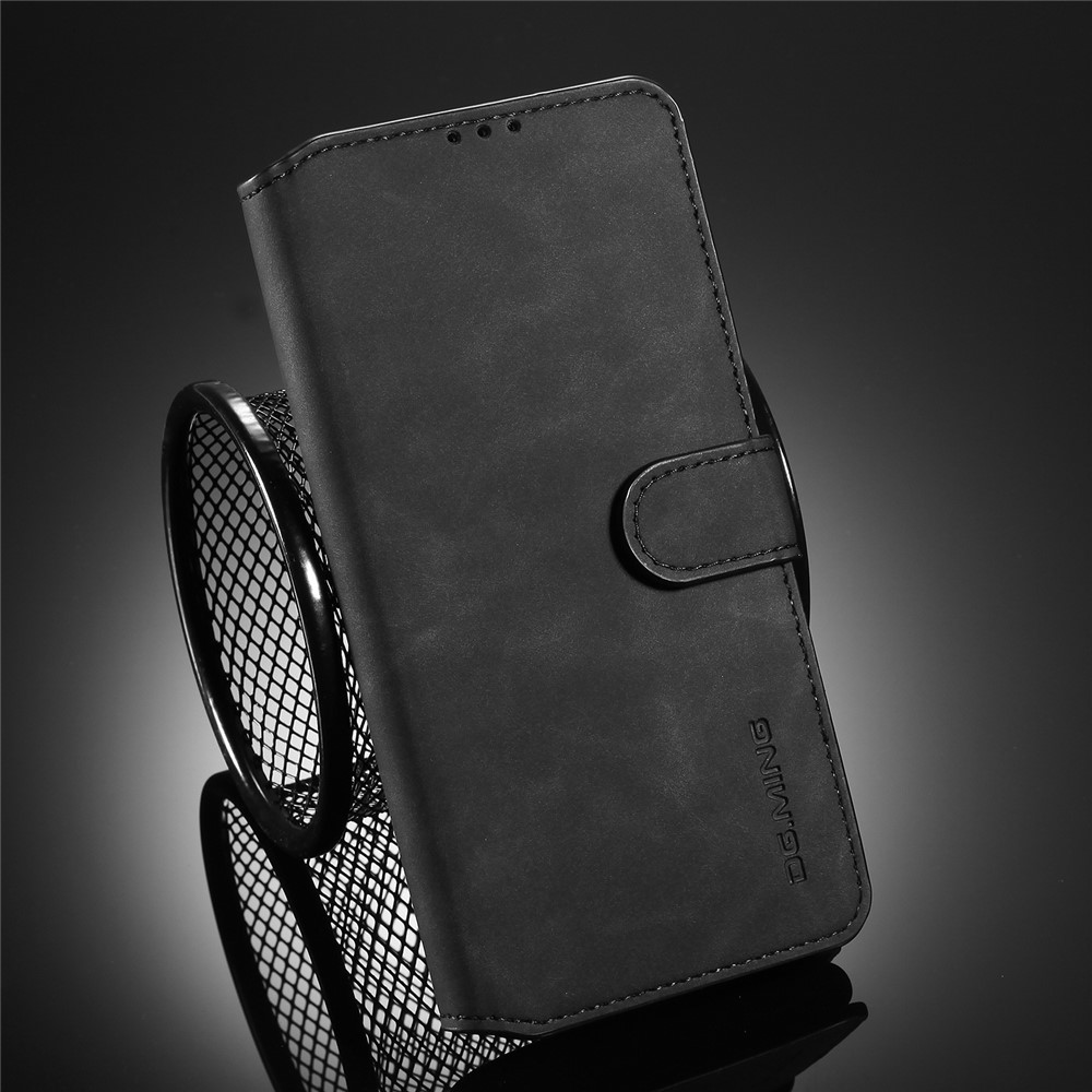 DG.MING Retro Style Wallet Leather Stand Shell Case for Samsung Galaxy A51 - Black-10
