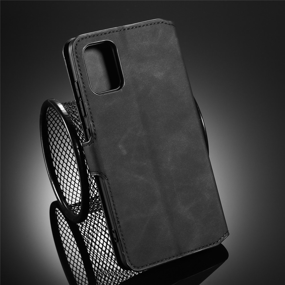 DG.MING Retro Style Wallet Leather Stand Shell Case for Samsung Galaxy A51 - Black-11