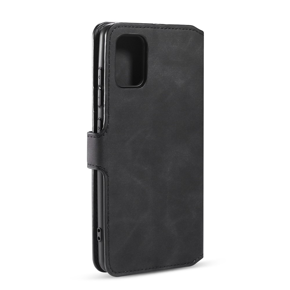DG.MING Retro Style Wallet Leather Stand Shell Case for Samsung Galaxy A51 - Black-3