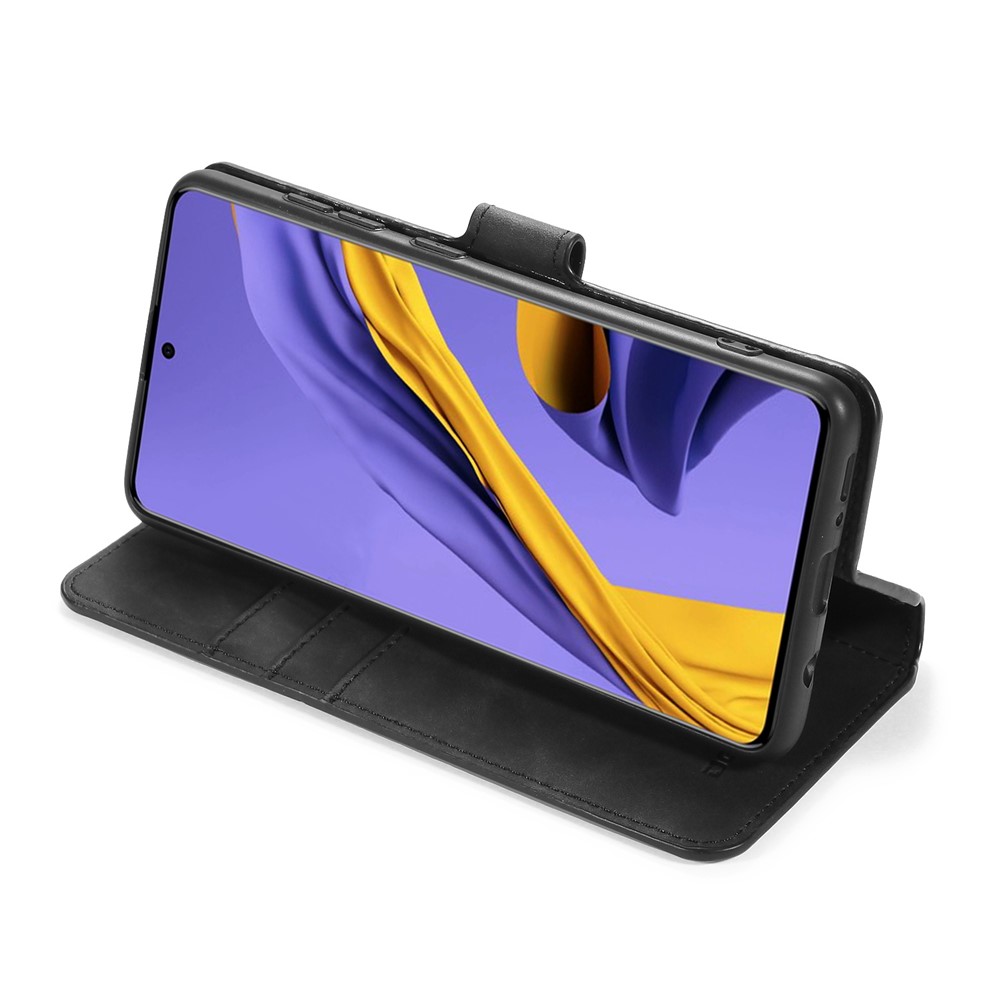 DG.MING Retro Style Wallet Leather Stand Shell Case for Samsung Galaxy A51 - Black-5