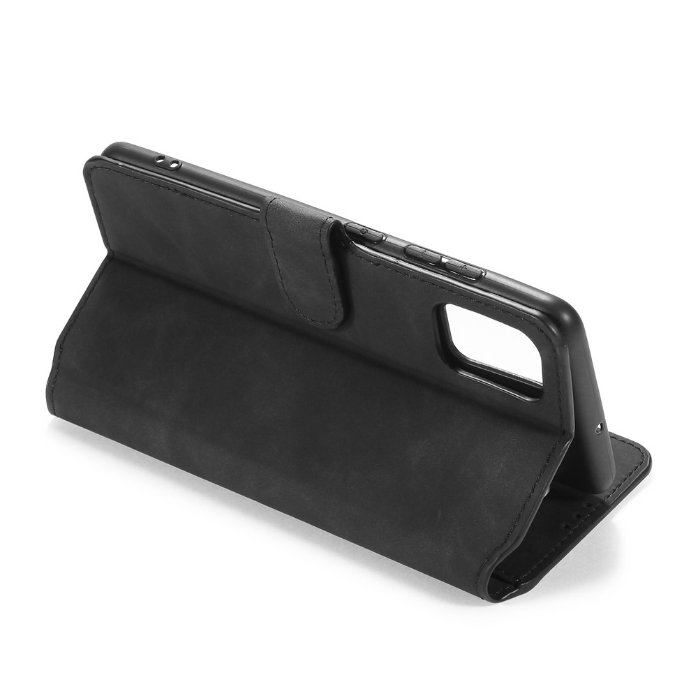 DG.MING Retro Style Wallet Leather Stand Shell Case for Samsung Galaxy A51 - Black-6