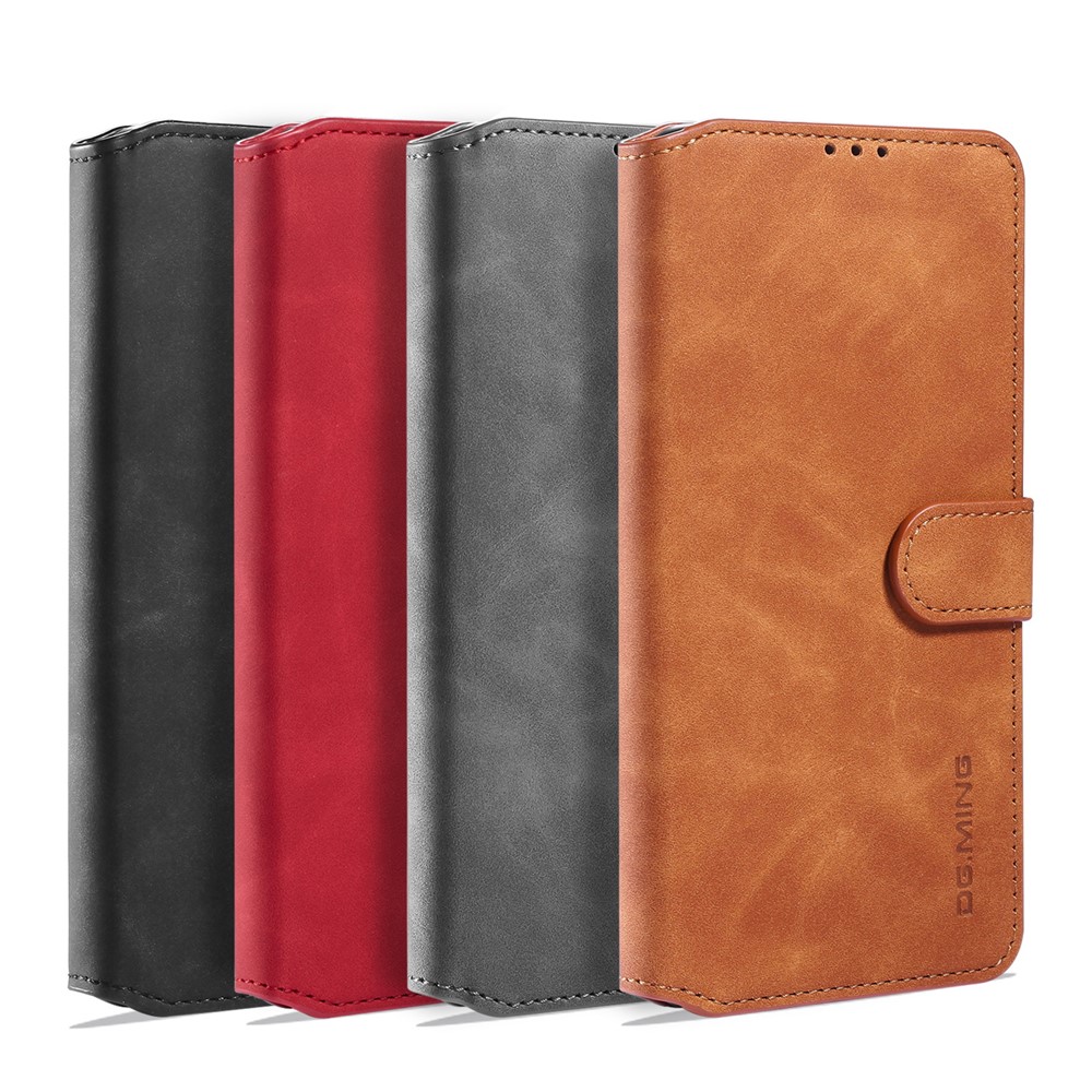 DG.MING Retro Style Wallet Leather Stand Shell Case for Samsung Galaxy A51 - Black-9