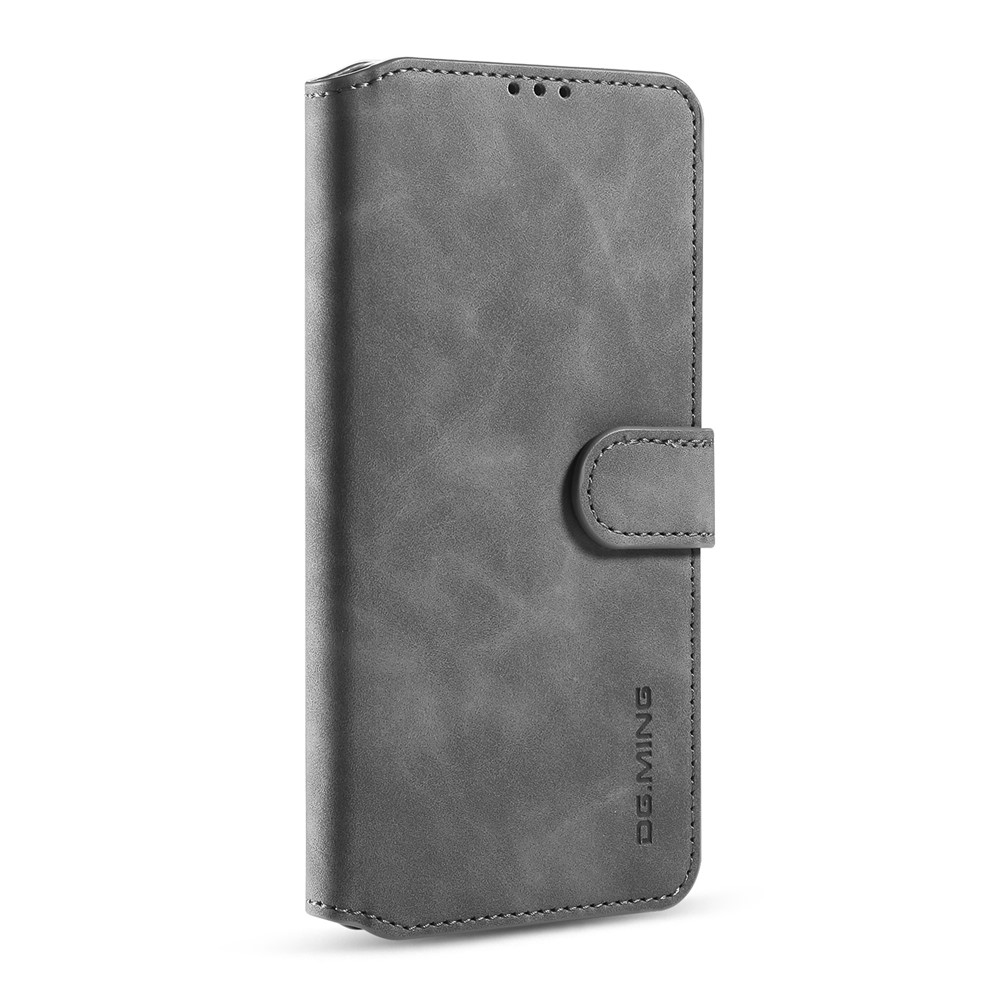 DG.MING Retro Style Wallet Leather Stand Shell Case for Samsung Galaxy A51 - Grey-2