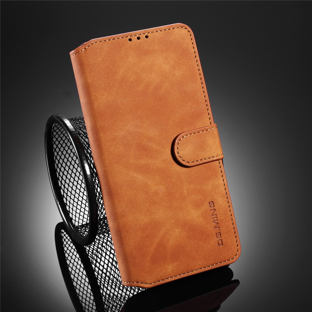 Dg. Ming Retro Style Leather Stand Stand Shell Para Samsung Galaxy A71 - Castanho