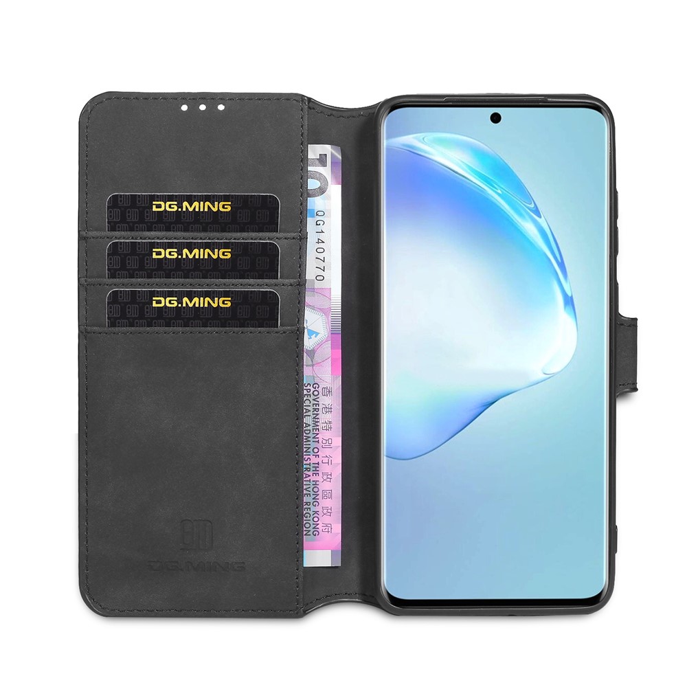 DG.MING Retro with Wallet Leather Stand Case for Samsung Galaxy S20 Plus - Black-4