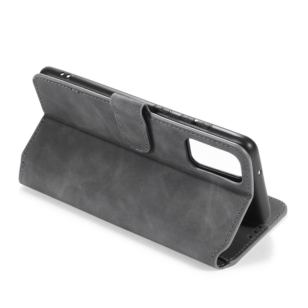 DG.MING Retro with Wallet Leather Stand Case for Samsung Galaxy S20 Plus - Grey-6
